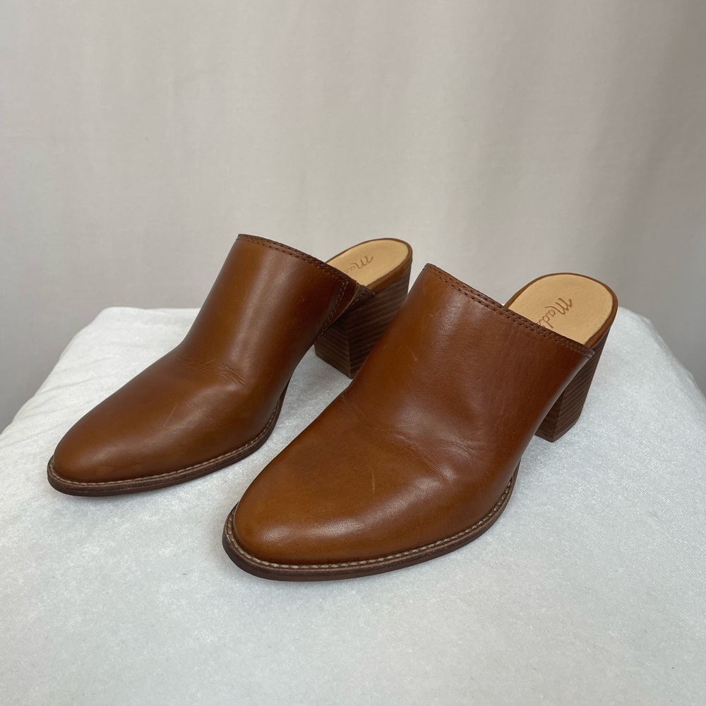 Madewell Harper tan leather Mules size 6.5